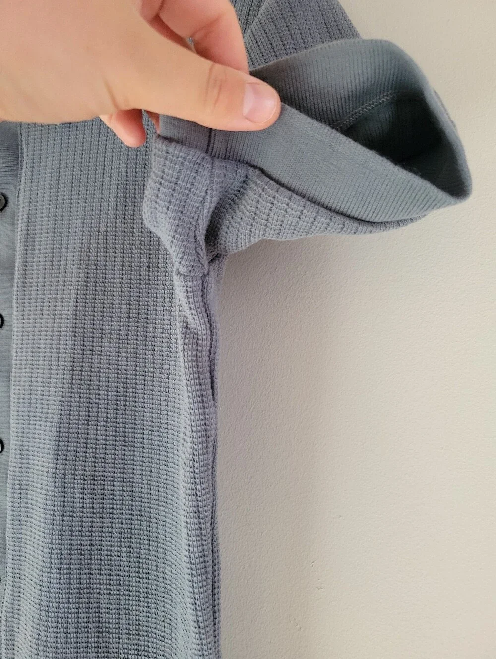 Banana Republic Waffle Knit Full Button Polo Shirt Mens Small